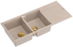 Quadron Chiuveta compozit incastrata Quadron Unique Evan 121 bej - auriu 116x50 cm (HQE11650U2_PVDG1_P2O) Chiuveta