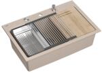 Quadron Statie de lucru incastrata Quadron Unique Marc 110 bej - inox 1 cuva 75x49 cm (HQM7650U4_FM_BS) Chiuveta