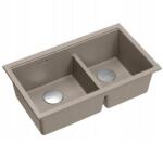 Quadron Chiuveta compozit incastrata Quadron Logan 120 bej soft taupe - inox 76x45 cm (HQL7645U4_BS_I) Chiuveta