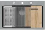 Quadron Statie de lucru incastrata Quadron Unique Marc 110 gri - inox 1 cuva 75x49 cm (HQM7650U5_FM_BS) Chiuveta