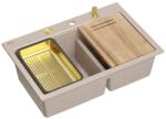 Quadron Statie de lucru incastrata Quadron Unique Marc 120 bej - auriu 76x50 cm (HQC7650U2_PVDG1) Chiuveta