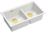Quadron Chiuveta compozit sub blat Quadron Logan 120 alb - auriu 76x45 cm (HQL7645U1_PVDG1_U) Chiuveta