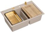 Quadron Statie de lucru incastrata Quadron Unique Marc 120 bej - cupru 76x50 cm (HQC7650U2_PVDC1) Chiuveta