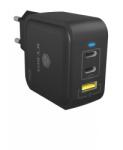 RaidSonic Icy Box IB-PS1030-PD USB-A / 2x USB-C Hálózati Gyorstöltő Adapter 65 W - Fekete