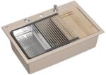 Quadron Statie de lucru incastrata Quadron Unique Marc 110 bej - inox 1 cuva 76x50 cm (HQM7650U2_BS) Chiuveta