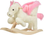 HomCom Hintaló gyerekeknek, 18-36 hónap, Pony Model, 70x28x57 cm, fehér- rózsaszín