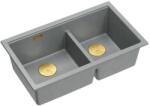 Quadron Chiuveta compozit incastrata Quadron Logan 120 gri - auriu 76x45 cm (HQL7645U5_PVDG1_I) Chiuveta