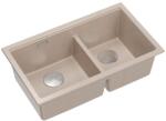 Quadron Chiuveta compozit incastrata Quadron Logan 120 bej - inox 76x45 cm (HQL7645U2_BS_I) Chiuveta