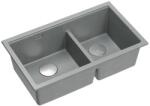 Quadron Chiuveta compozit incastrata Quadron Logan 120 gri - inox 76x45 cm (HQL7645U5_BS_I) Chiuveta