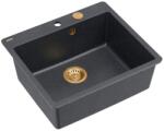 Quadron Chiuveta compozit Quadron Unique Morgan 110 negru diamant - cupru 57x50 cm (HB8304U8-FM_C1_P2O) Chiuveta