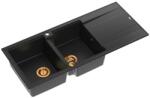 Quadron Chiuveta compozit incastrata Quadron Unique Evan 121 negru carbon - cupru 116x50 cm (HQE11650U7_PVDC1_P2O) Chiuveta