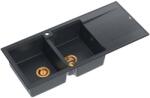 Quadron Chiuveta compozit incastrata Quadron Unique Evan 121 negru diamant - cupru 116x50 cm (HQE11650U8_PVDC1_P2O) Chiuveta