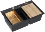 Quadron Statie de lucru incastrata Quadron Unique Marc 120 negru carbon - cupru 76x50 cm (HQC7650U7_PVDC1) Chiuveta
