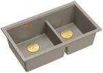 Quadron Chiuveta compozit incastrata Quadron Logan 120 bej soft taupe - auriu 76x45 cm (HQL7645U4_PVDG1_I) Chiuveta