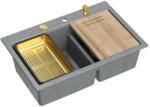 Quadron Statie de lucru incastrata Quadron Unique Marc 120 gri - auriu 76x50 cm (HQC7650U5_PVDG1) Chiuveta