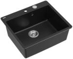Quadron Chiuveta compozit Quadron Unique Morgan 110 negru carbon - inox 57x50 cm (HB8304U7-FM_BS_P2O) Chiuveta