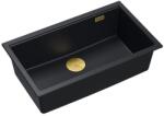 Quadron Chiuveta compozit sub blat Quadron Logan 110 negru carbon - auriu 76x44 cm (HQD7644U7_PVDG1_U) Chiuveta