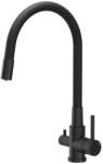 Quadron Baterie bucatarie cu pipa flexibila Quadron Pop Agnes finisaj negru carbon (52141BLM)