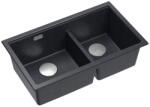 Quadron Chiuveta compozit sub blat Quadron Logan 120 negru diamant - inox 76x45 cm (HQL7645U8_BS_U) Chiuveta