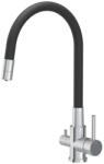 Quadron Baterie bucatarie cu pipa flexibila Quadron Pop Agnes finisaj negru - inox (52141BS)