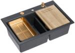 Quadron Statie de lucru incastrata Quadron Unique Marc 120 negru diamant - cupru 76x50 cm (HQC7650U8_PVDC1) Chiuveta