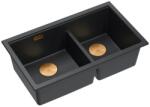 Quadron Chiuveta compozit sub blat Quadron Logan 120 negru carbon - cupru 76x45 cm (HQL7645U7_PVDC1_U) Chiuveta