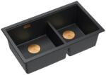 Quadron Chiuveta compozit incastrata Quadron Logan 120 negru carbon - cupru 76x45 cm (HQL7645U7_PVDC1_I) Chiuveta