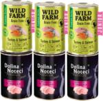 Dolina Noteci Dolina Noteci Premium Junior macskáknak, pulykahússal dúsított 3x400g + WILD FARM Premium gabonamentes pulykahús és lazac 3x400g