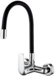 Laveo ELZA fali csaptelep rugalmas tömlővel, matt fekete / króm (BKE_781D)