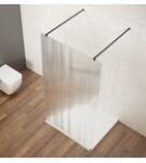 SAPHO VARIO BLACK Szabadon álló zuhanyfal merőleges merevítőkkel, nordic üveg, 1400mm (GX1514-02)