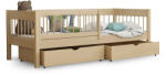  LESZANKA gyerek fa montessori ágy ágyneműtartóval 80x180 - natúr borovi (10000015738)