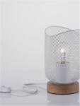 Nova Luce Veioza LYRON Mat Alb Metal Natural Lemn LED E27 1x12 Wat 230 Volt IP20 Fara bec (NV9555800)