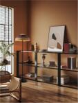 Nova Luce Lampa podea CARO Natural Rattan Negru Brown Negru Fabric Wire & Baza LED E27 1x12W 230V Fara bec Intrerupator On/Off IP20 (NV9586529)