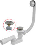 Alcaplast ALCA Click/Clack kád le- és túlfolyó szifonnal, króm, FÉM (A504CKM) (A504CKM)