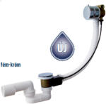 Roltechnik kádszifon, túlfolyós feltöltővel, komplett műanyag beömlővel, fém-króm funkcióváltóval RKSA02 (RKSA02)