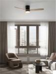 Nova Luce Lustra cu ventilator ALOA Nisipiu Negru Metal & Acrylic Natural Lemn Color Blades LED 18 Wat 2190Lm 220-240Volt IP20 3000-4000-6500K 40Wat Rated Power & 6 Speeds cu Remote Control Summer & Winter Mode