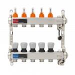 Land Technologies szelepes osztó-gyűjtő 5 körös, átfolyásmérővel hőszigeteléssel (DSF3411/5) (DSF3411/5)