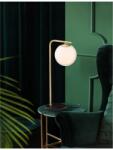 Nova Luce Veioza ALVAREZ Satin Auriu Metal & Negru Marble Alb Opal Sticla LED E14 1x5 Wat 230 Volt Fara bec IP20 (NV9185361)