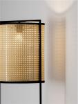 Nova Luce Lampa podea ERTO Nisipiu Negru Otel & Rattan LED E27 1x12 Wat 100-240Volt IP20 Fara bec Lungime cablu 150 cm Intrerupator On/Off (NV9001119)