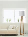 Nova Luce Lampa podea ALMA Natural Lemn Sand Alb Shade Negru Fabric Wire LED E27 1x12W IP20 Fara bec (NV40202)