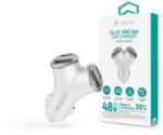 DEVIA Smart Series 48W PD+QC autós gyorstöltő 2xUSB+2xType-C - ezüst - mobilehome