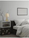Nova Luce Veioza MONTES Brass Metal & Natural Lemn Sand Alb Fabric Shade LED E14 1x5W IP20 Fara bec (NV7605168)
