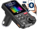 mh protect Bluetooth 5.0 FM transzmitter kihangosítóval, USB QC, TF, basszus, LCD, 12-24V