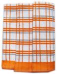 Polášek Prosop de bucătărie în carouri Egypt - Set 3 bucăți - nr. 5 | Oranj (113799-37)