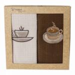 Polášek Prosoape de bucătărie waffle brodate cu motiv - Set de 2 bucăți - Cafea nr. 6 (05464590-01)