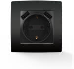 ELMARK City német típusú csavarmentes dugalj+2 USB antracit (193062)