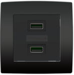 ELMARK City dupla USB töltőaljzat antracit (193751)