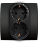 ELMARK City német típusú dupla dugalj antracit csavaros (193371s)