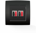 ELMARK City dupla hangszóró-csatlakozóaljzat - csiptetős antracit (193721)