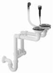 Gamma Lavre mosogató szifon 2 medencés mosogatóhoz, push up, króm színben (GA-4565)